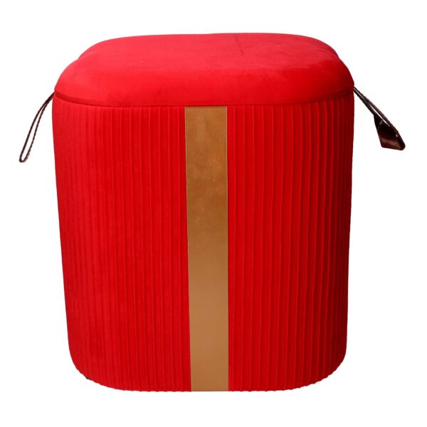 Puff contenitore velluto 1-3 rosso cm39x39h43