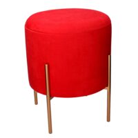 Puff contenitore tessuto rosso con gambe cm ø40h51