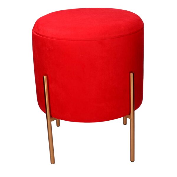 Puff contenitore tessuto rosso con gambe cm ø40h51