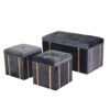Baule c/2 puff velluto grigio cm80x40h44