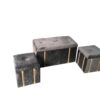 Baule c/2 puff velluto grigio cm80x40h44