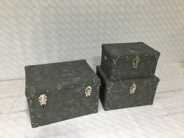 Baule ecopelle 1-3 grigio cm80x50h30,5