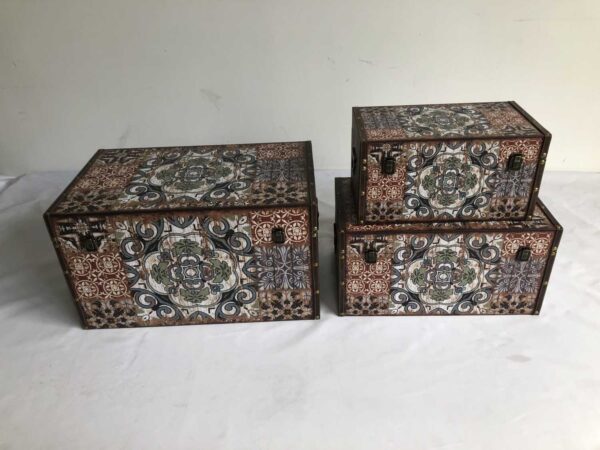 Baule ecopelle 1-3 mandala rettangolarecm59x36h33