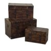 Baule legno ecopelle 1-3 marrone rettangolare cm68x38h40