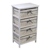 Mobiletto hilary cassettiera bianco 4 cassetti cm46x32h81
