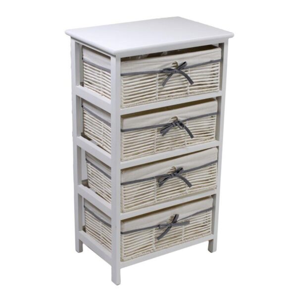Mobiletto hilary cassettiera bianco 4 cassetti cm46x32h81