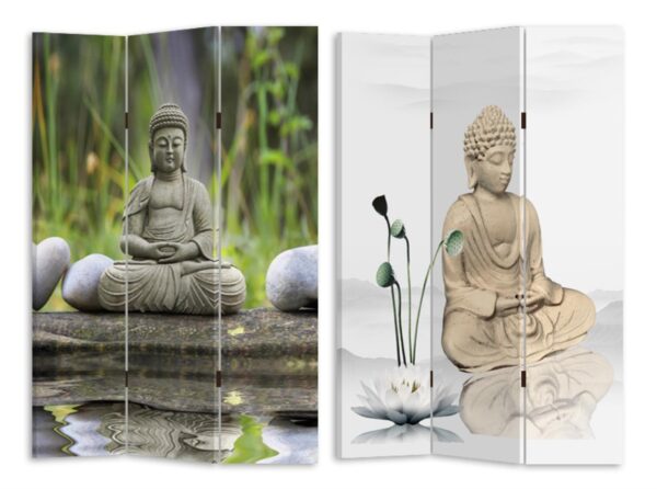 Paravento stampa 3 ante buddha cm120,6x2,5h180