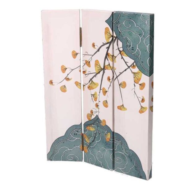 Paravento stampa rami beige 3 ante rettangolare cm120,6x2,5h180
