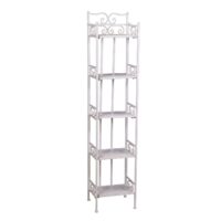 Scaffale metallo new jessica stretto 5 piani bianco brush cm28x23h132