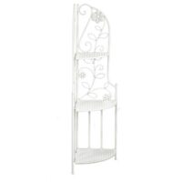 Scaffale metallo milena 3 piani ad angolo bianco cm48x33h120