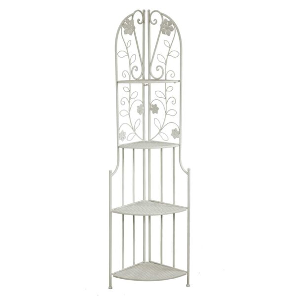 Scaffale metallo milena 4 piani ad angolo bianco cm48x33h160