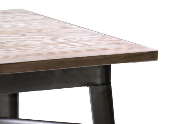 Tavolo bar ferro bristol top in legno galvanizzato cm60x60h106