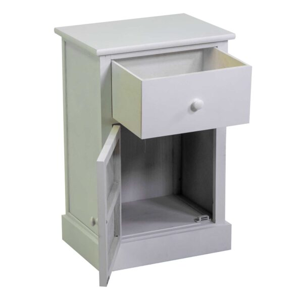 Mobiletto Eleonora cassettiera bianco 1anta + 1 cassetto cm38x28h58
