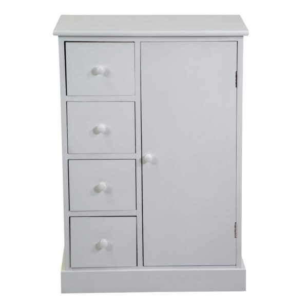 Mobiletto Eleonora cassettiera bianco 1anta + 4 cassetti cm56x30h79