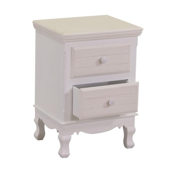 Mobiletto legno norimberga 2 cassetti crema cm37x30h54