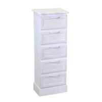 Mobiletto legno liverpool 5 cassetti bianco cm29x23h81