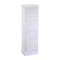 Mobiletto legno liverpool 6 cassetti bianco cm29x23h95
