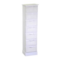 Mobiletto legno liverpool 7 cassetti bianco cm29x23h109