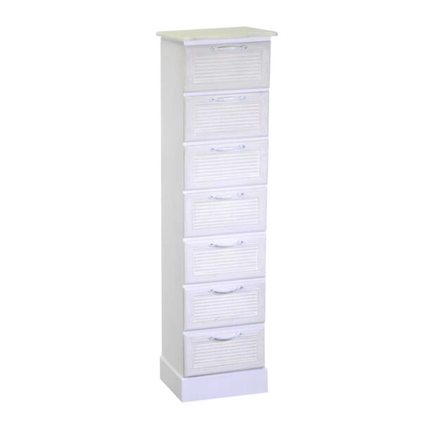 Mobiletto legno liverpool 7 cassetti bianco cm29x23h109