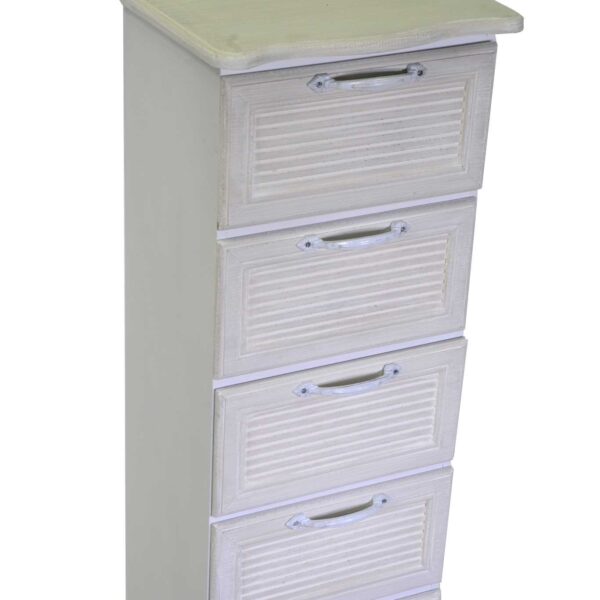Mobiletto legno liverpool 7 cassetti bianco cm29x23h109