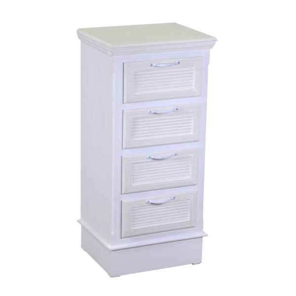 Mobiletto legno liverpool 4 cassetti bianco cm37x30h79.5