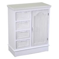 Cassettiera legno liverpool 1 anta + 4 cassetti bianco cm66x32h81