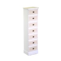 Mobiletto legno losanna 7 cassetti crema cm29x23h109