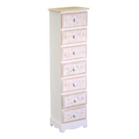Mobiletto legno andorra 7 cassetti crema cm29x23h109