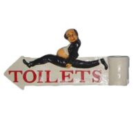 Targhetta birreria "toilets" uomo cm60x28/53 da appendere/ scritta doppia