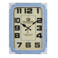 Orologio legno e metallo azzurro grand hotel rettangolare cm45x7h60