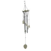 Campanello metallo bianco foglia cmø12,7h79