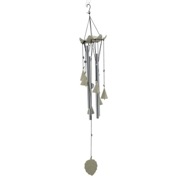 Campanello metallo bianco foglia cmø12,7h79