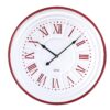 Orologio legno metallo bianco rosso cmø50x4,5