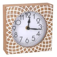 Orologio legno marrone quadro cm15x5h15