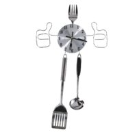 Orologio metallo posate argento cm58x33,5x4
