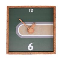 Orologio legno verde quadro cm31x31h4,5