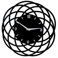 Orologio metallo cerchi nero tondo cm ø40h2