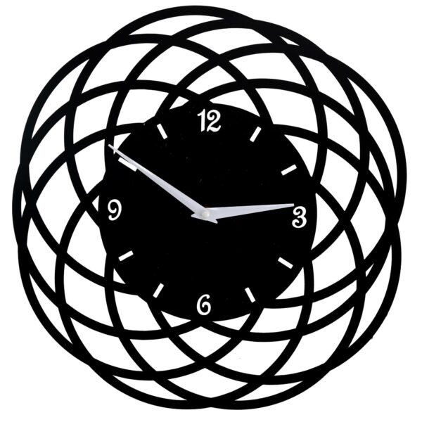 Orologio metallo cerchi nero tondo cm ø40h2