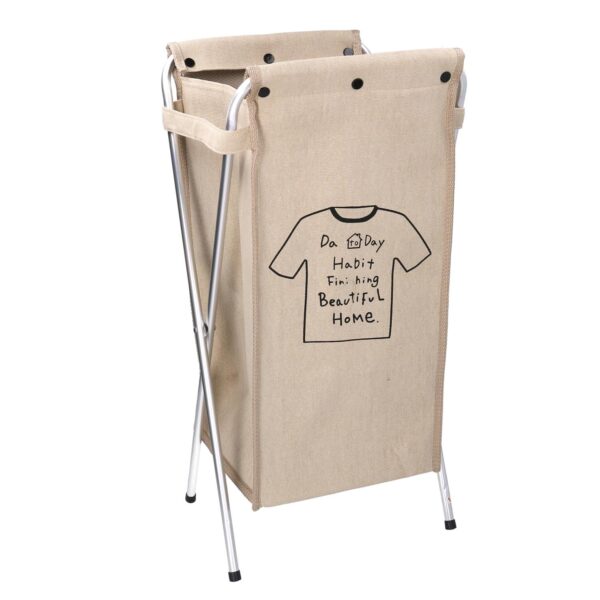 Cestone tessuto sacco beige pieghevole cm 29x33.5h66