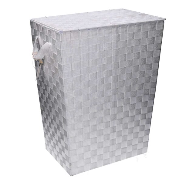 Cestone poliestere bianco rettangolare cm40x30h53