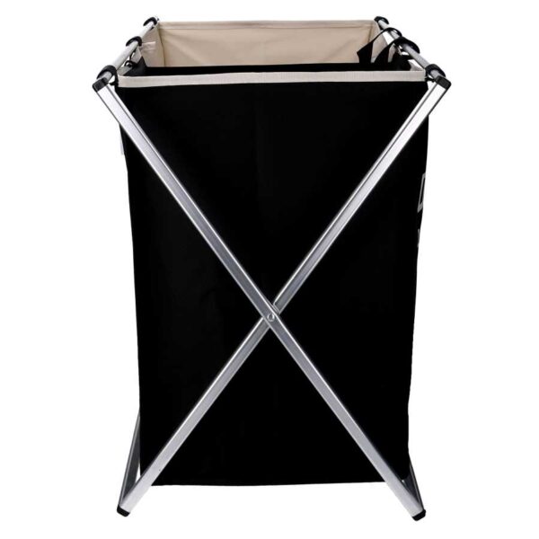 Cestone tessuto bianco nero doppio pieghevole cm60x39h60