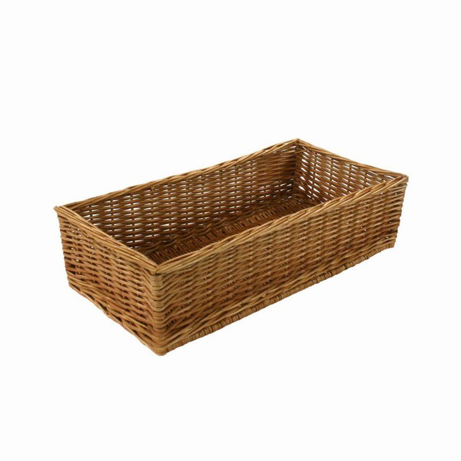 Cesta espositore vimini dritta rettangolare cm60x30h15