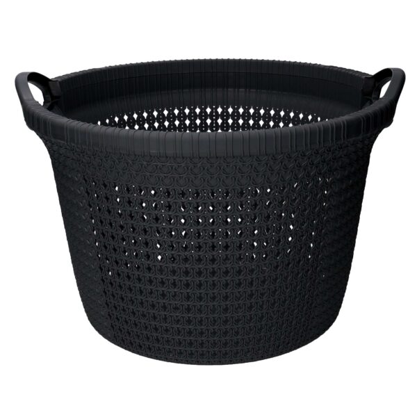 Cesta portabiancheria plastica antracite tonda cm ø48,6h32,6