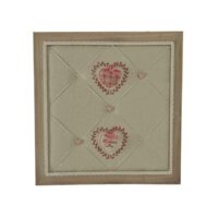 Portamemo legno c/stoffa rouge quadro cm47x47x7