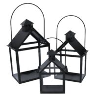 Lanterna metallo 1-3 nero cm27x18,2h41/51