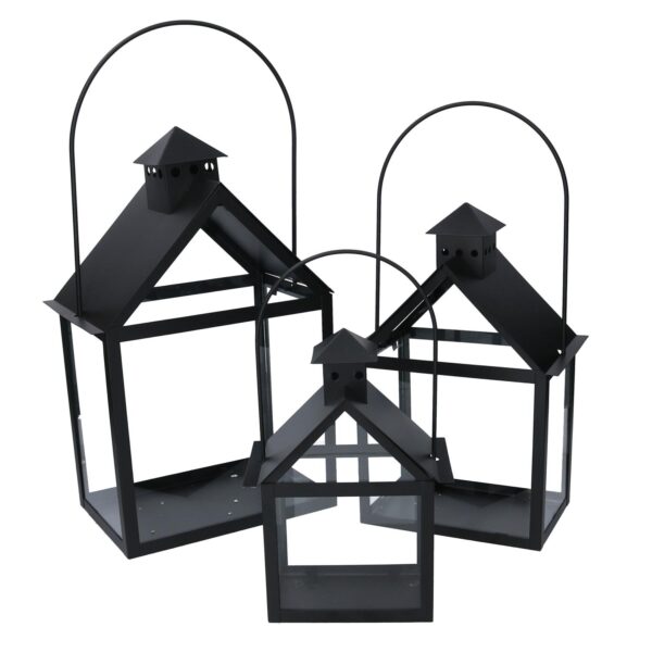 Lanterna metallo 1-3 nero cm27x18,2h41/51