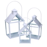 Lanterna metallo 1-3 bianco cm27x18,2h41/51