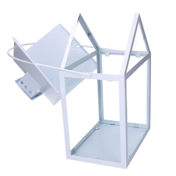 Lanterna metallo 1-3 bianco cm27x18,2h41/51