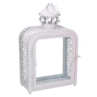 Lanterna metallo bianco cm17x9h30,5