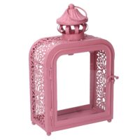 Lanterna metallo rosa cm17x9h30,5